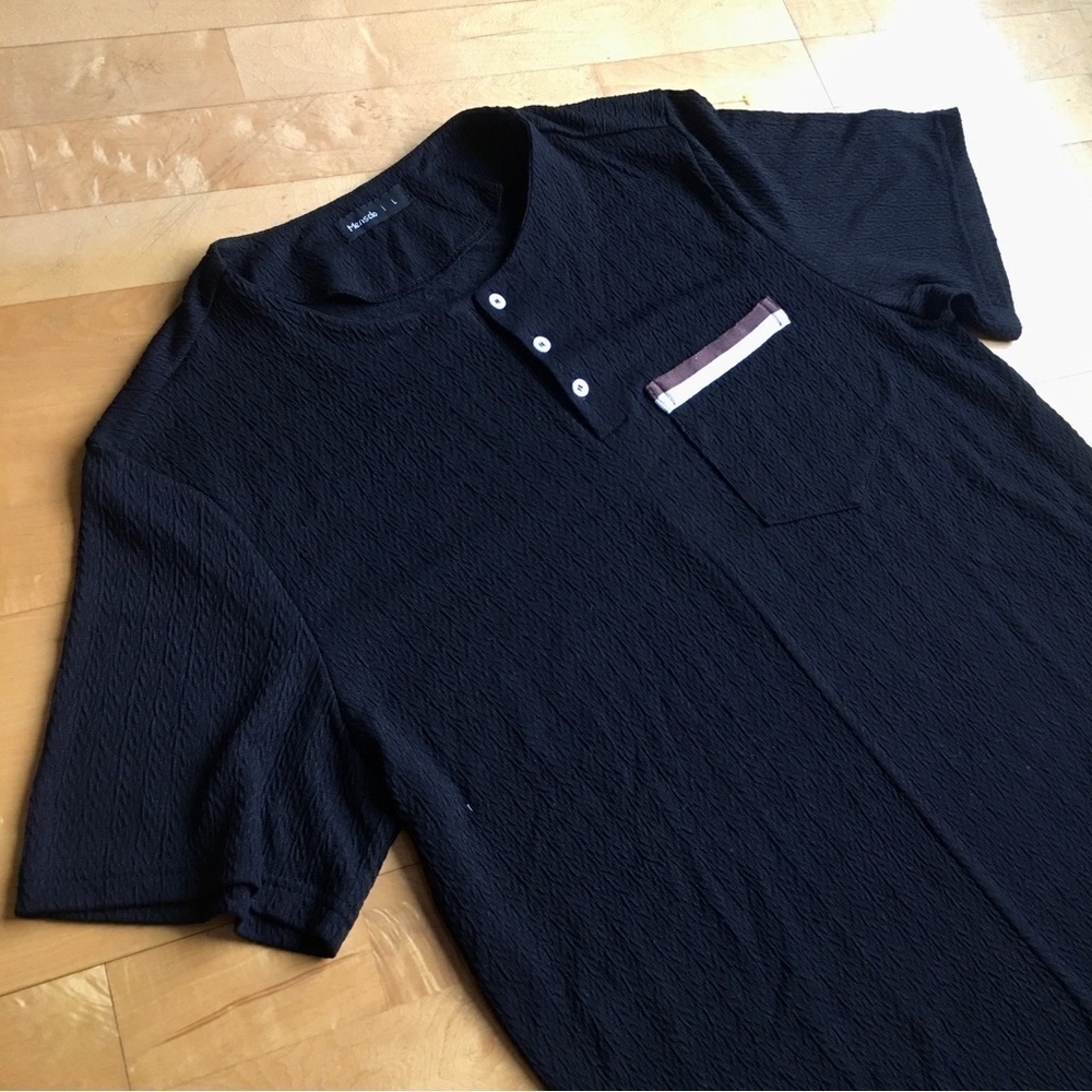 Men’s Mensclo Short Sleeve Golf Polo Shirt, Black, Brown, White, Size L